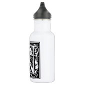 Letter N Middeleeuwse Monogram Art Nouveau Waterfles (Rechts)