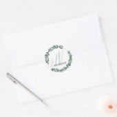 Letter N Monogram Aangepaste Naam Minimalistische  Ronde Sticker (Envelop)