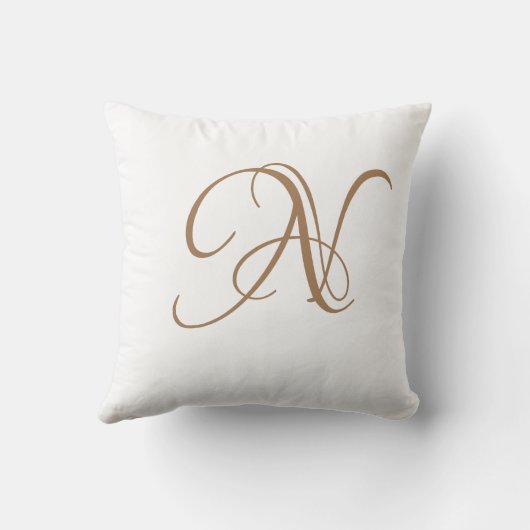 Letter N Monogram Initiaal Aangepast Kussen (Achterkant)