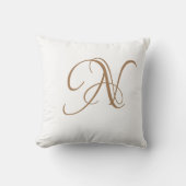 Letter N Monogram Initiaal Aangepast Kussen (Voorkant)