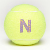 Letter N monogram meisjes gepersonaliseerd paarse Tennisballen (Voorkant)