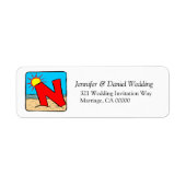 Letter N Monogram Return Address Sticker Labels (Voorkant)