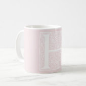 letter N Monogram Roos Roze "H"-Initialen Koffiemok (Voorkant links)