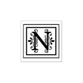 Letter N Monogram Rubberstempel (Afrduk)