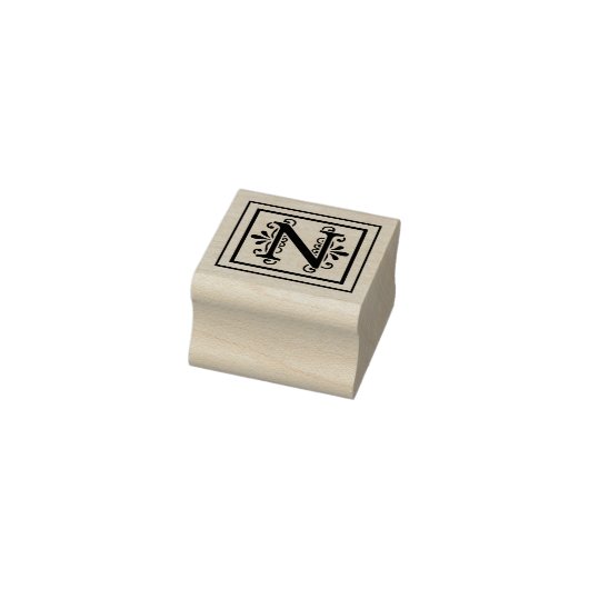 Letter N Monogram Rubberstempel (Stempel)