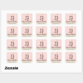 Letter N Monogram Waterverf Cupcake Logo Business Vierkante Sticker (Vel)
