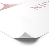 Letter N Monogram Waterverf Roos Bloemen Kinderkam Poster (Hoek)