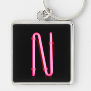 Letter "N" Neon Light Monogram Sleutelhanger
