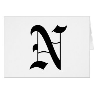Letter N Old English Text op White Background