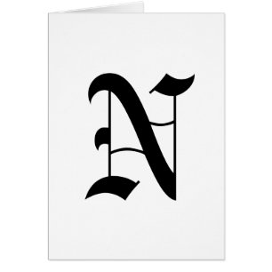 Letter N Old English Text op White Background