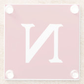 Letter N op rood Glazen Onderzetter (Achterkant)