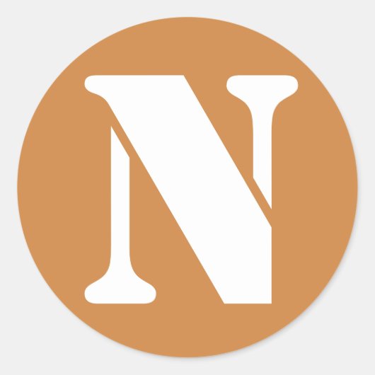 Letter N Peru Goud Stencil Alfabet van Janz Ronde Sticker (Voorkant)