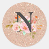 Letter N Ronde Sticker (Voorkant)