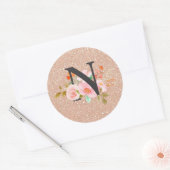 Letter N Ronde Sticker (Envelop)
