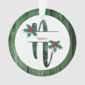 *~* Letter N Rustic Kerstfeestjes AP44 Ornament (voorkant)