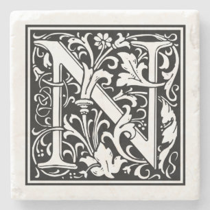 letter "N" Stenen Onderzetter