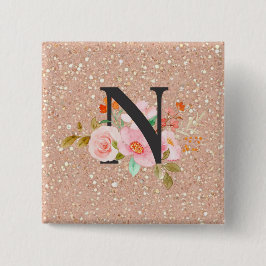 Letter N Vierkante Button 5,1 Cm