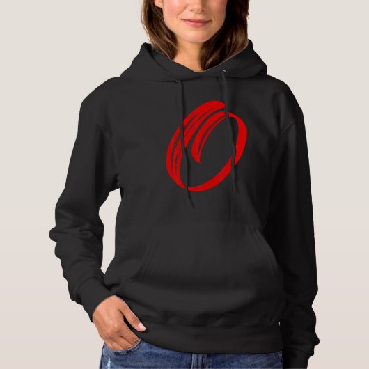 Letter O Alphabet Large Red Graphic Initial Hoodie (Voorkant)