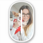 Letter O Alphabet & Photo Custom-Cut Vinyl Sticker (Voorkant)