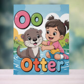 Letter O Alphabet Poster – O is for Otter Cute (Neutraal)
