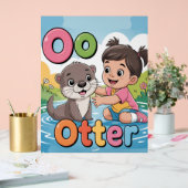 Letter O Alphabet Poster – O is for Otter Cute (Huwelijk)