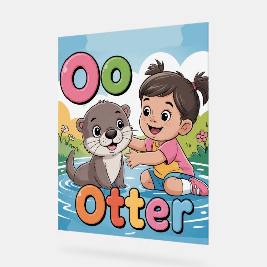Letter O Alphabet Poster – O is for Otter  Cute  (Hoek)