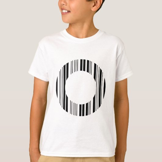 LETTER O BAR CODE Eerste Initiaal Barcodepatroon T-shirt (Voorkant)