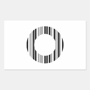 LETTER O BAR CODE Eerste initiële barcodepatroon Rechthoekige Sticker
