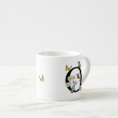 Letter O Bloem Vlinder Monogram Initiaal   Espresso Kop (Voorkant rechts)