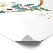 Letter O Blush Floral Monogram Gold Foil Nursery Poster (Hoek)