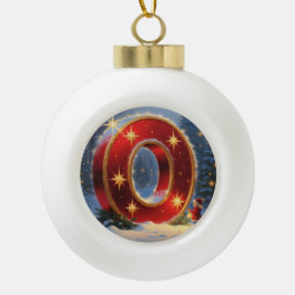 Letter O Christmas Wonder Personalized Initial Keramische Bal Ornament