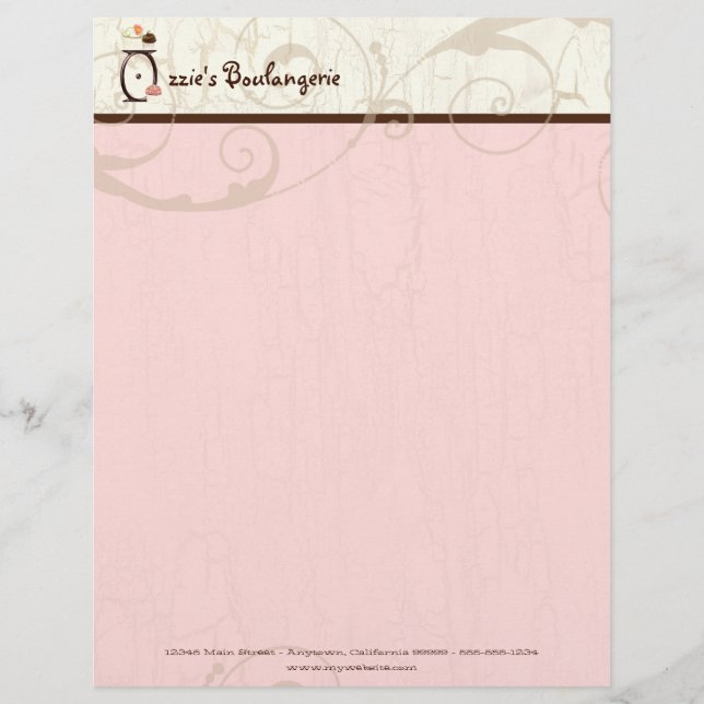 Letter O Cupcake Business Letterhead Persoonlijk Briefhoofd (Voorkant)