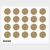 *~* Letter O Diamond Circle GOUDEN Wax Seal Sticke Ronde Sticker (Vel)