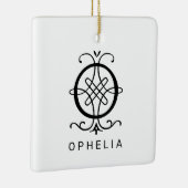 Letter O Elegant Monogram Kerst Ornament (Rechts)