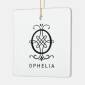 Letter O Elegant Monogram Kerst Ornament (Links)