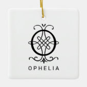 Letter O Elegant Monogram Kerst Ornament (Voorkant)