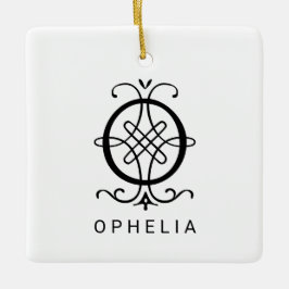 Letter O Elegant Monogram Kerst Ornament