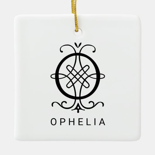 Letter O Elegant Monogram Kerst Ornament (Voorkant)