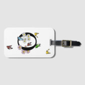 Letter O Floral Butterfly Monogram Initiaal Bagagelabel (Voorkant (horizontaal))