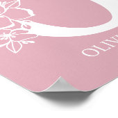 Letter O Floral Monogram Name Nursery Modern Poster (Hoek)
