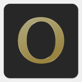 Letter O Gold Square Sticker