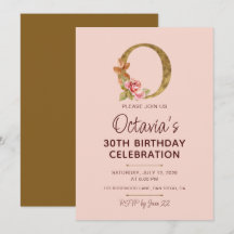 Letter O Gouden Monogram Roze Rozen