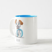 Letter O Hondenalfabet Monogram Koffie Mok (Voorkant links)