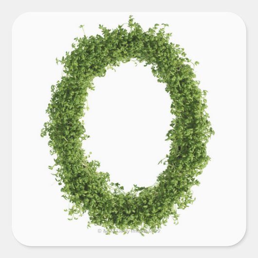 letter "O" in het midden op witte achtergrond, Vierkante Sticker (Voorkant)