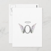 Letter O Initiaal Monogram met Angel Wings & Halo Briefkaart (Voorkant / Achterkant)