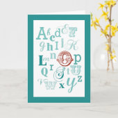 Letter O Initiaal naam Alphabet Birthday Blauwgroe Kaart (Gele Bloem)
