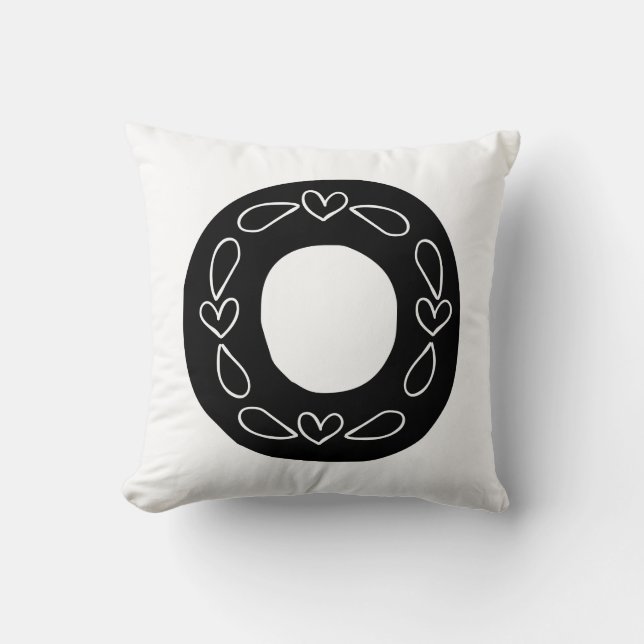 Letter O Initiaal Pillow Kussen (Voorkant)