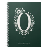 Letter O Linocut Botanische Monogram Notitieboek (Voorkant)