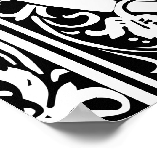 Letter O Medieval Monogram  Initiaal Poster (Hoek)