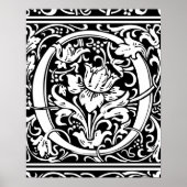 Letter O Medieval Monogram Initialv Poster (Voorkant)